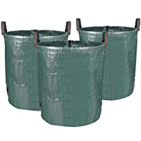MVPower Bolsas de Basura de Jardín- Set de 3pcs x 272L- Gran Capacidad- de PE Material- Plegable- Resistente a la…